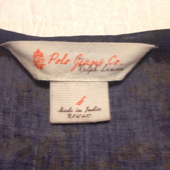 Polo Jeans Co Ralph Lauren Tunic Top LS Sheer - Picture 7 of 8